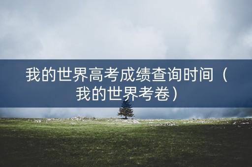 我的世界高考成绩查询时间（我的世界考卷）
