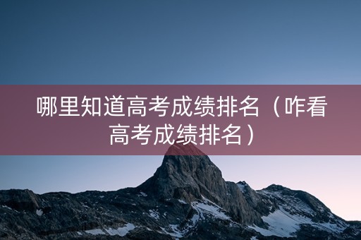 哪里知道高考成绩排名（咋看高考成绩排名）