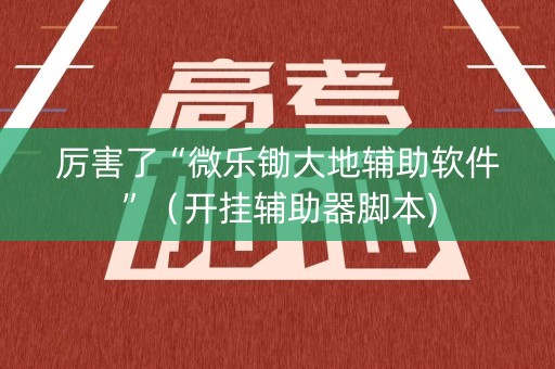 厉害了“微乐锄大地辅助软件”（开挂辅助器脚本)