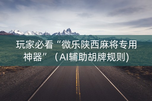 玩家必看“微乐陕西麻将专用神器”（AI辅助胡牌规则)