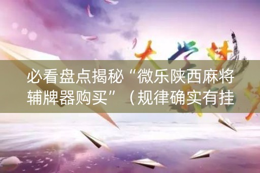 必看盘点揭秘“微乐陕西麻将辅牌器购买”（规律确实有挂)