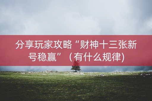 分享玩家攻略“财神十三张新号稳赢”（有什么规律)