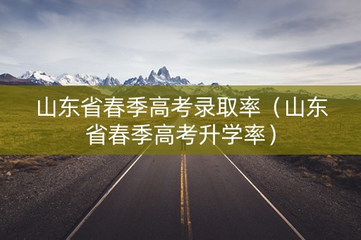 山东省春季高考录取率（山东省春季高考升学率）