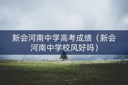 新会河南中学高考成绩（新会河南中学校风好吗）
