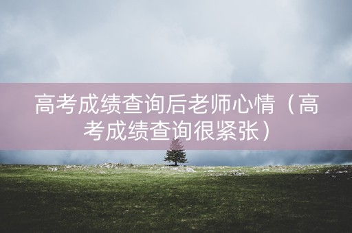 高考成绩查询后老师心情（高考成绩查询很紧张）