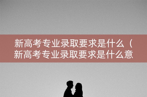 新高考专业录取要求是什么（新高考专业录取要求是什么意思）