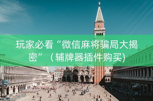 玩家必看“微信麻将骗局大揭密”（辅牌器插件购买)
