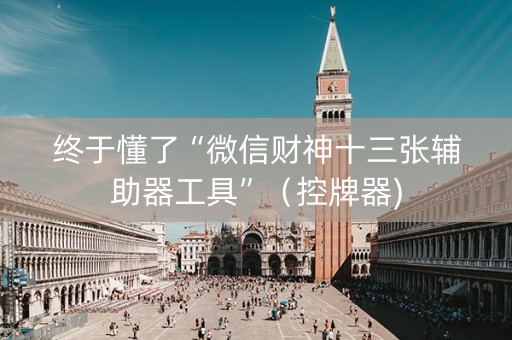 终于懂了“微信财神十三张辅助器工具”（控牌器)