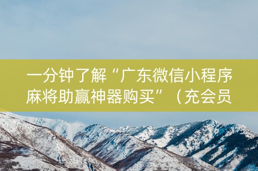 一分钟了解“广东微信小程序麻将助赢神器购买”（充会员胜率高)