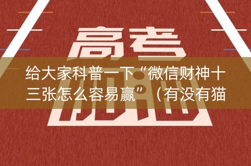 给大家科普一下“微信财神十三张怎么容易赢”（有没有猫腻)