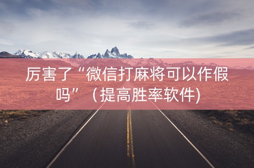 厉害了“微信打麻将可以作假吗”（提高胜率软件)