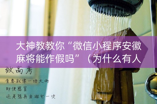 大神教教你“微信小程序安徽麻将能作假吗”（为什么有人一直赢)