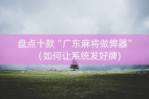 盘点十款“广东麻将做弊器”（如何让系统发好牌)
