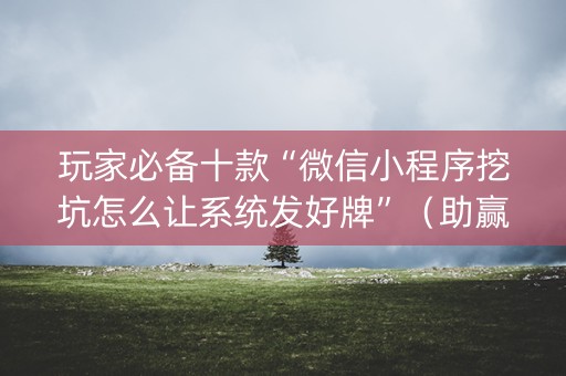 玩家必备十款“微信小程序挖坑怎么让系统发好牌”（助赢神器购买)