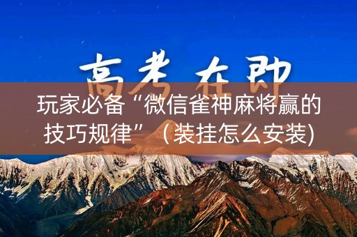 玩家必备“微信雀神麻将赢的技巧规律”（装挂怎么安装)
