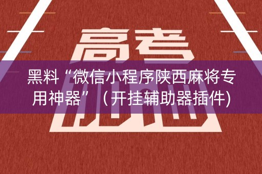 黑料“微信小程序陕西麻将专用神器”（开挂辅助器插件)
