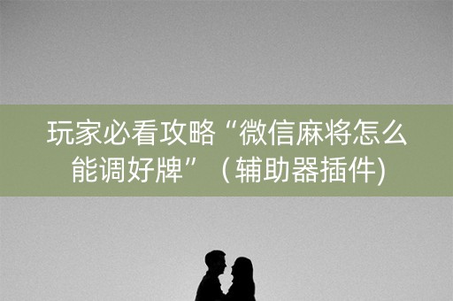 玩家必看攻略“微信麻将怎么能调好牌”（辅助器插件)