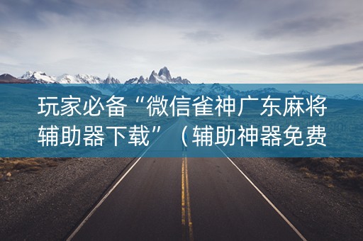 玩家必备“微信雀神广东麻将辅助器下载”（辅助神器免费)