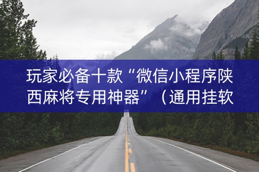 玩家必备十款“微信小程序陕西麻将专用神器”（通用挂软件多少钱)