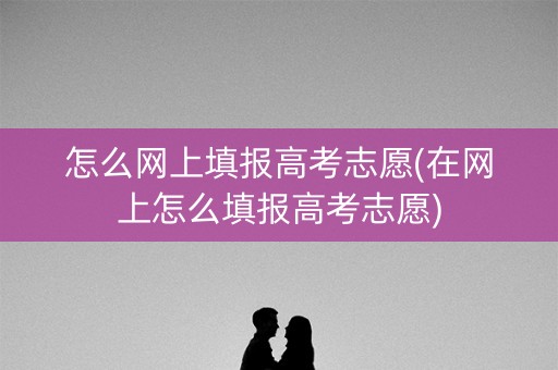 怎么网上填报高考志愿(在网上怎么填报高考志愿)