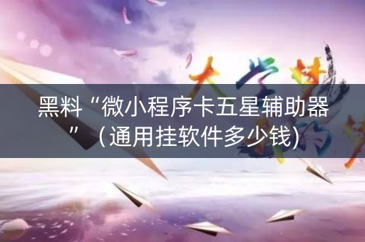 黑料“微小程序卡五星辅助器”（通用挂软件多少钱)