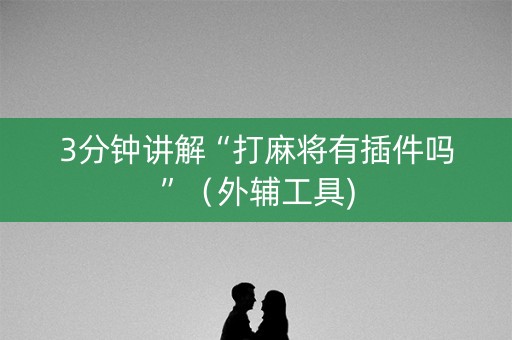 3分钟讲解“打麻将有插件吗”（外辅工具)