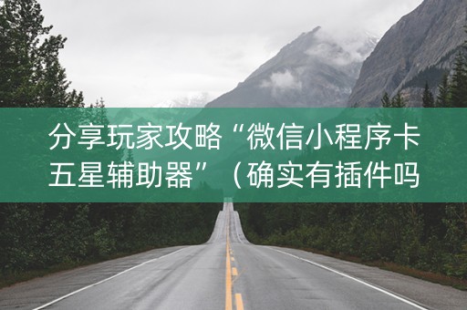 分享玩家攻略“微信小程序卡五星辅助器”（确实有插件吗)