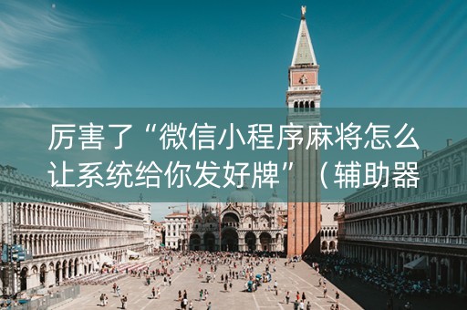 厉害了“微信小程序麻将怎么让系统给你发好牌”（辅助器通用版)