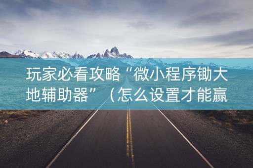 玩家必看攻略“微小程序锄大地辅助器”（怎么设置才能赢)