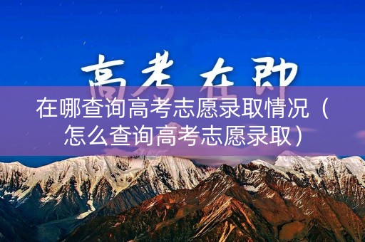 在哪查询高考志愿录取情况（怎么查询高考志愿录取）