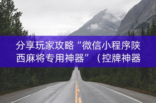 分享玩家攻略“微信小程序陕西麻将专用神器”（控牌神器)