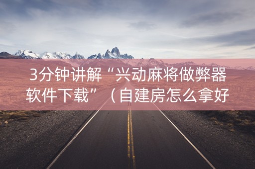 3分钟讲解“兴动麻将做弊器软件下载”（自建房怎么拿好牌)