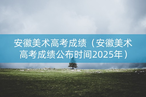 安徽美术高考成绩（安徽美术高考成绩公布时间2025年）