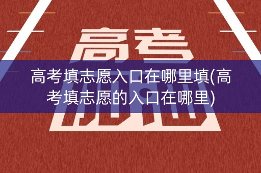 高考填志愿入口在哪里填(高考填志愿的入口在哪里)