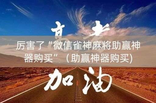 厉害了“微信雀神麻将助赢神器购买”（助赢神器购买)