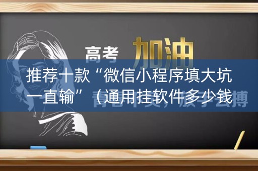 推荐十款“微信小程序填大坑一直输”（通用挂软件多少钱)
