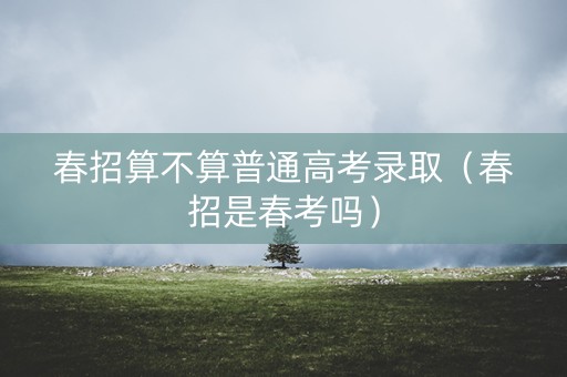 春招算不算普通高考录取（春招是春考吗）