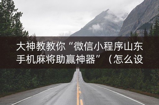 大神教教你“微信小程序山东手机麻将助赢神器”（怎么设置能有好牌)