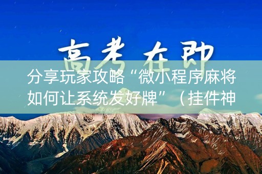 分享玩家攻略“微小程序麻将如何让系统发好牌”（挂件神器)