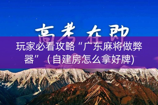 玩家必看攻略“广东麻将做弊器”（自建房怎么拿好牌)