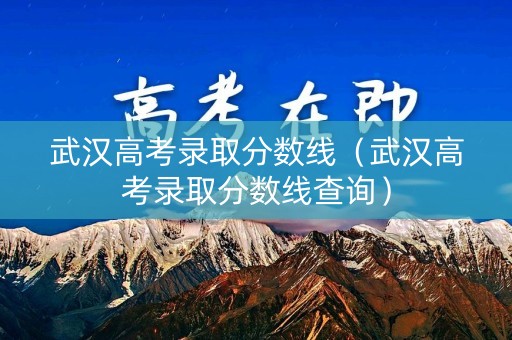 武汉高考录取分数线（武汉高考录取分数线查询）