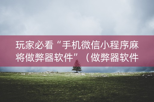 玩家必看“手机微信小程序麻将做弊器软件”（做弊器软件下载)