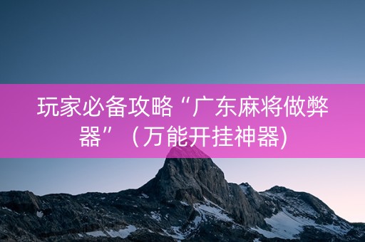 玩家必备攻略“广东麻将做弊器”（万能开挂神器)