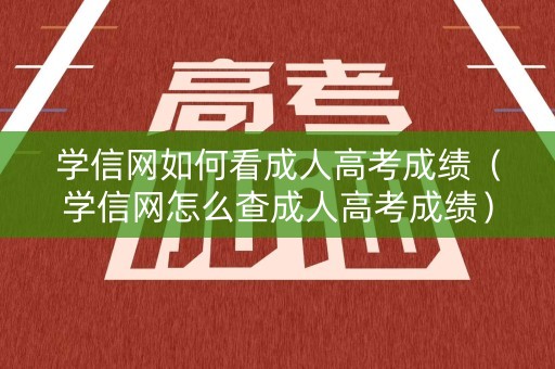 学信网如何看成人高考成绩（学信网怎么查成人高考成绩）