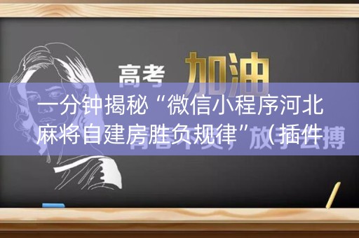 一分钟揭秘“微信小程序河北麻将自建房胜负规律”（插件开挂免费AI)