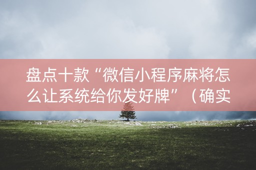 盘点十款“微信小程序麻将怎么让系统给你发好牌”（确实有插件吗)