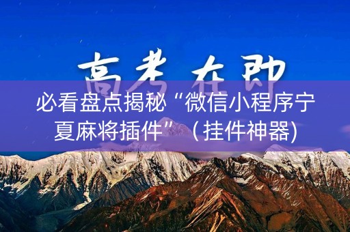 必看盘点揭秘“微信小程序宁夏麻将插件”（挂件神器)