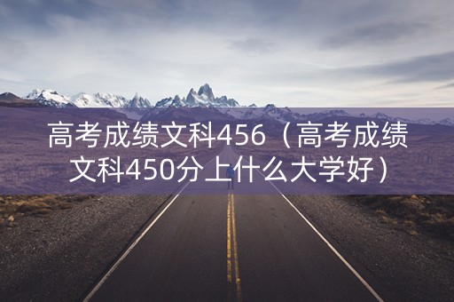 高考成绩文科456（高考成绩文科450分上什么大学好）