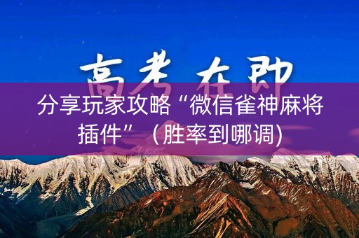 分享玩家攻略“微信雀神麻将插件”（胜率到哪调)