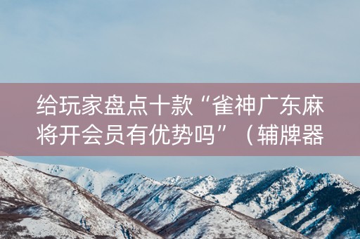 给玩家盘点十款“雀神广东麻将开会员有优势吗”（辅牌器插件购买)
